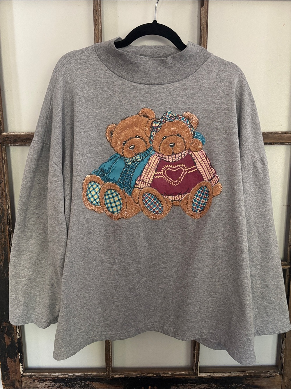 Vintage Fashion Bug Teddy Bear mockneck top
